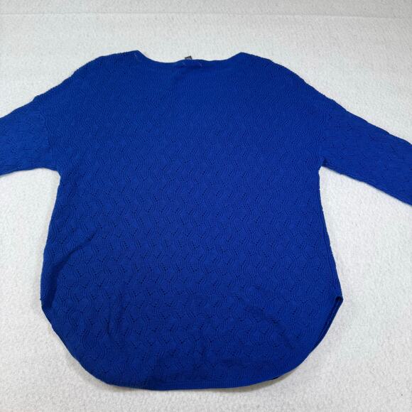 The Limited large Royal Blue Sweater fun Geometric like Design Cashmere Blend - Picture 6 of 11